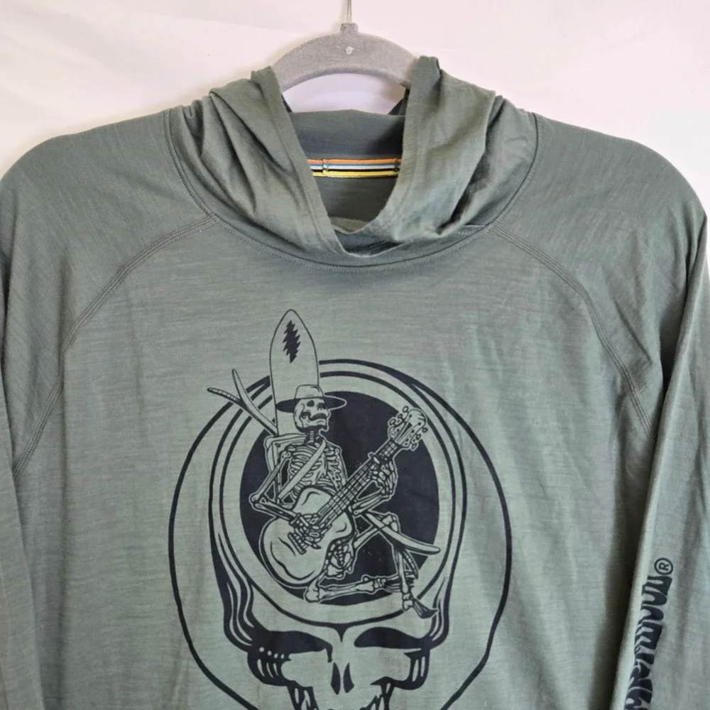 Smartwool x Grateful Dead Long Sleeve Graphic Shirt Hoodie Green Black Large - Picture 8 of 16